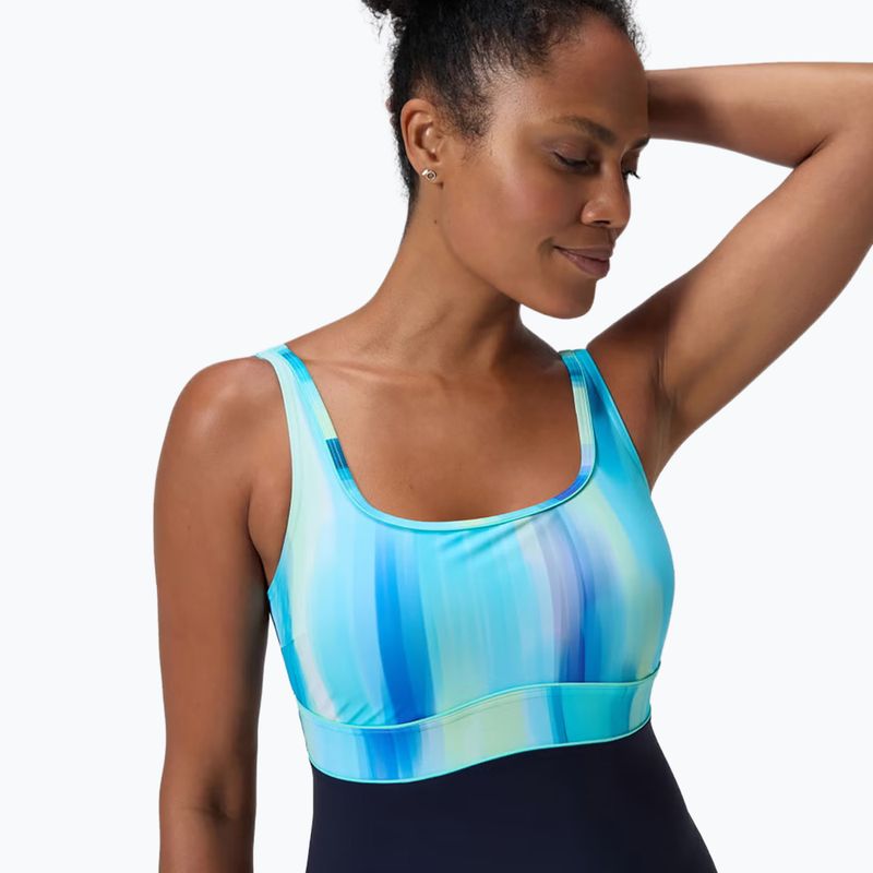 Ladies' one-piece swimsuit Speedo Shaping Contour Eclipse Printed true navy/berry 9