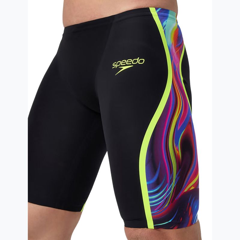 Men's swim jammers Speedo Fastskin LZR Intent 2.0 Jammer black/molten blur/hyper yellow 5