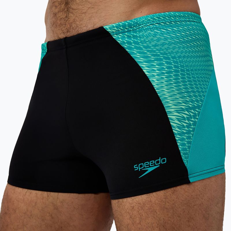 Men's swim boxers Speedo Endurance+ MAX Splice Aquashort black/turquoise gem 5