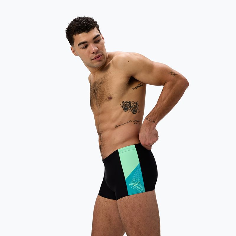 Men's swim boxers Speedo Dive Aquashort black/turquoise gem 4