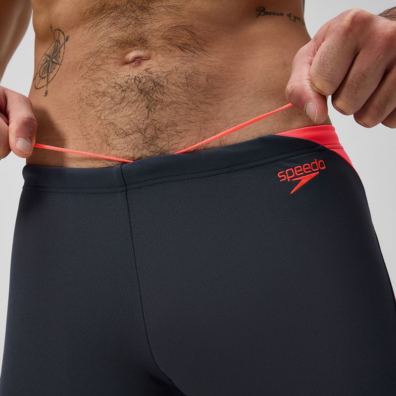 Men's swim boxers Speedo Hyper Boom Splice grey lead/neon coral 6