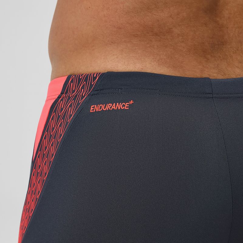 Men's swim boxers Speedo Hyper Boom Splice grey lead/neon coral 7