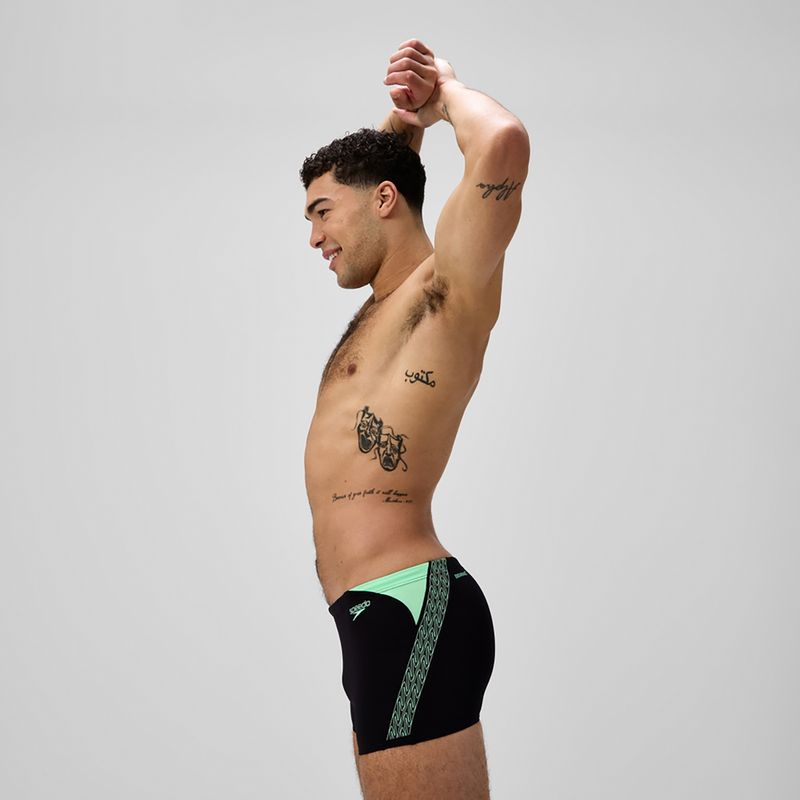 Men's swim boxers Speedo Hyper Boom Splice black/alfalfa green 4