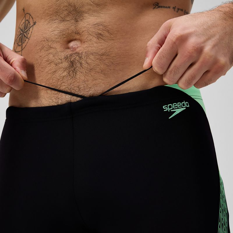 Men's swim boxers Speedo Hyper Boom Splice black/alfalfa green 6