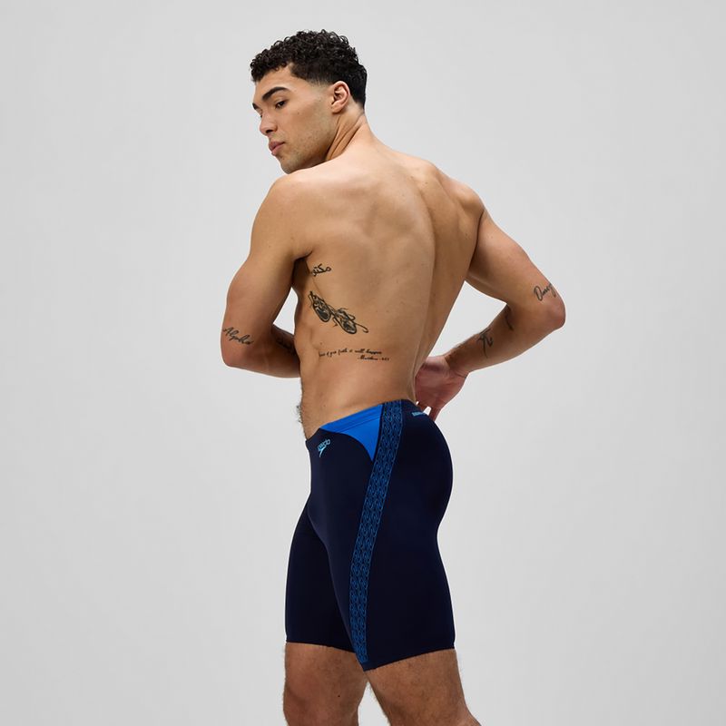 Men's swim jammers Speedo Hyper Boom Splice grey lead/neon coral 4