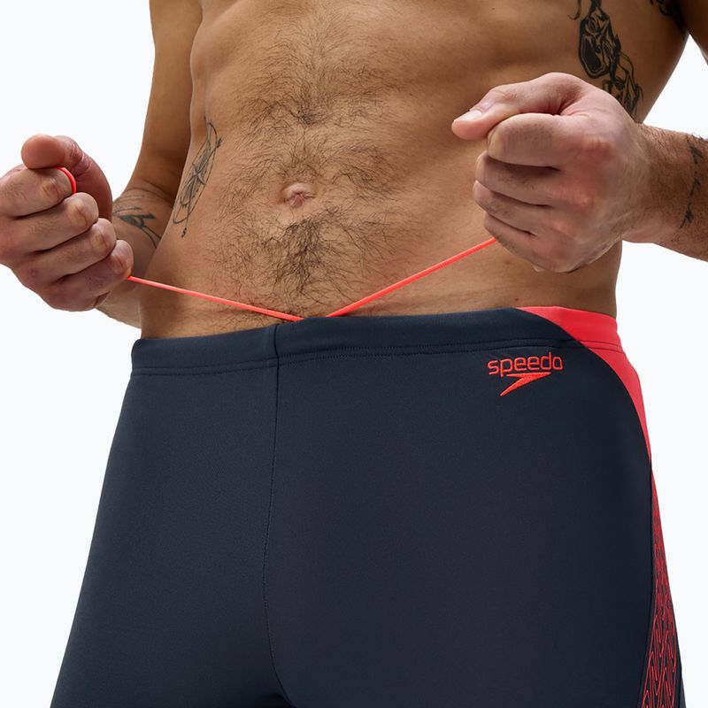 Men's swim jammers Speedo Hyper Boom Splice grey lead/neon coral 6