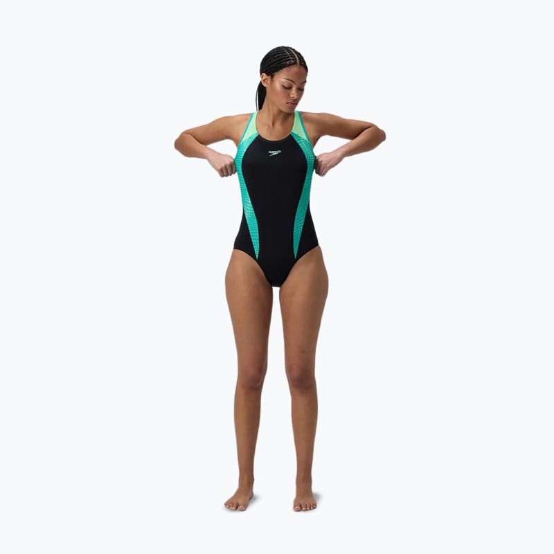 Ladies' one-piece swimsuit Speedo Placement Laneback turquoise gem 2