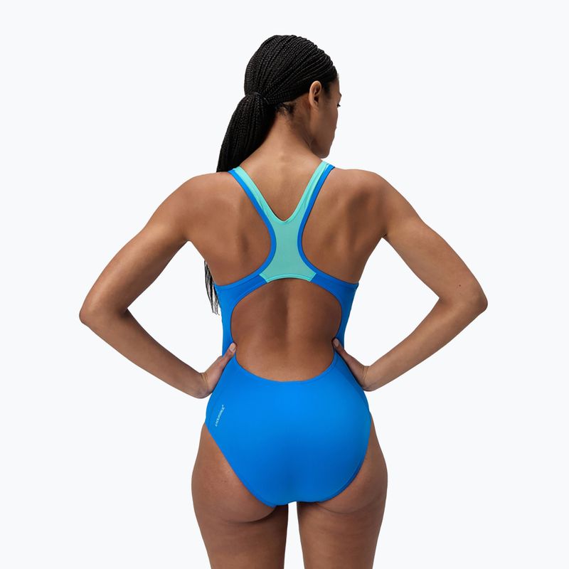 Women's one-piece swimsuit Speedo Placement Laneback lagoon blue 3