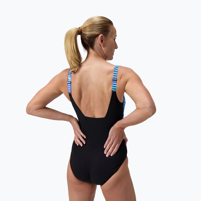 Women's one-piece swimsuit Speedo Shaping Contour Eclipse Printed indigo glow 3