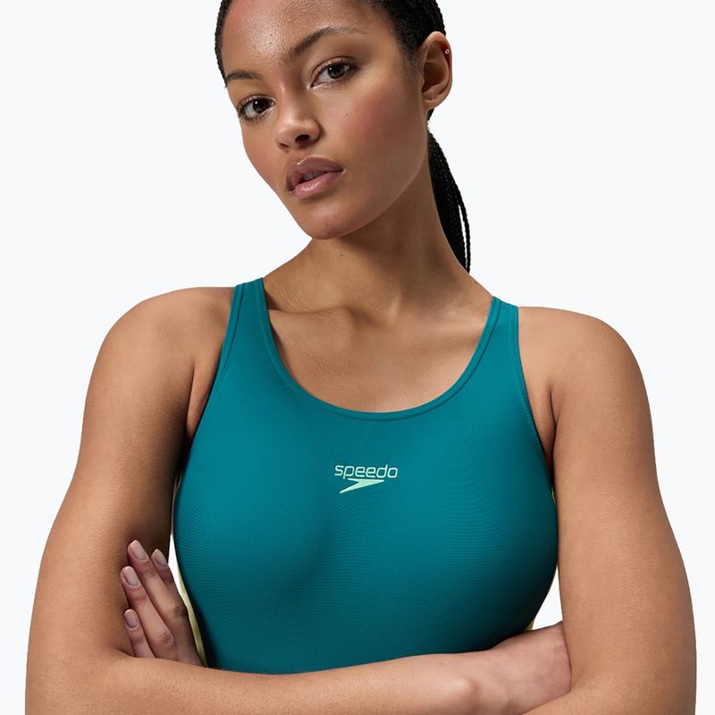 Women's one-piece swimsuit Speedo Colourblock 2.0 deep emerald 5