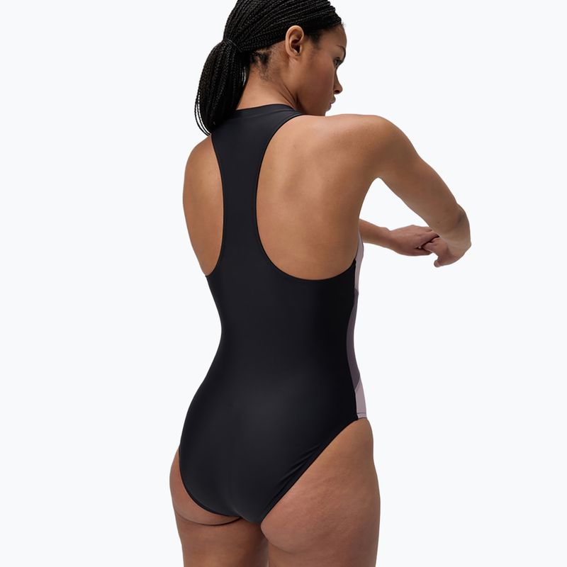 Women's one-piece swimsuit Speedo Zip Colorblock anthracite 3