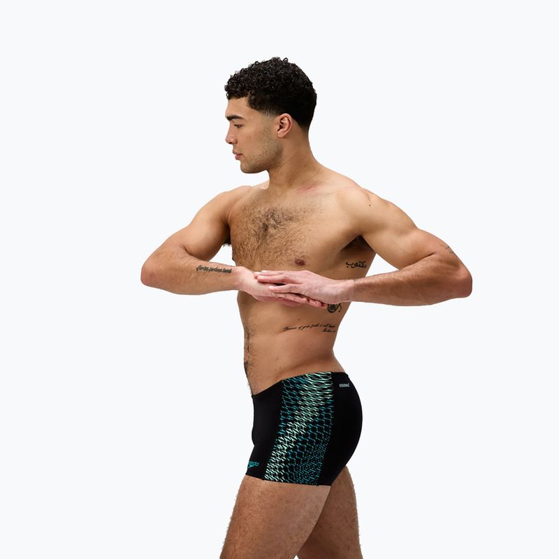 Men's swim boxers Speedo Endurance+ Tech Panel Aquashort black/turquoise gem 4