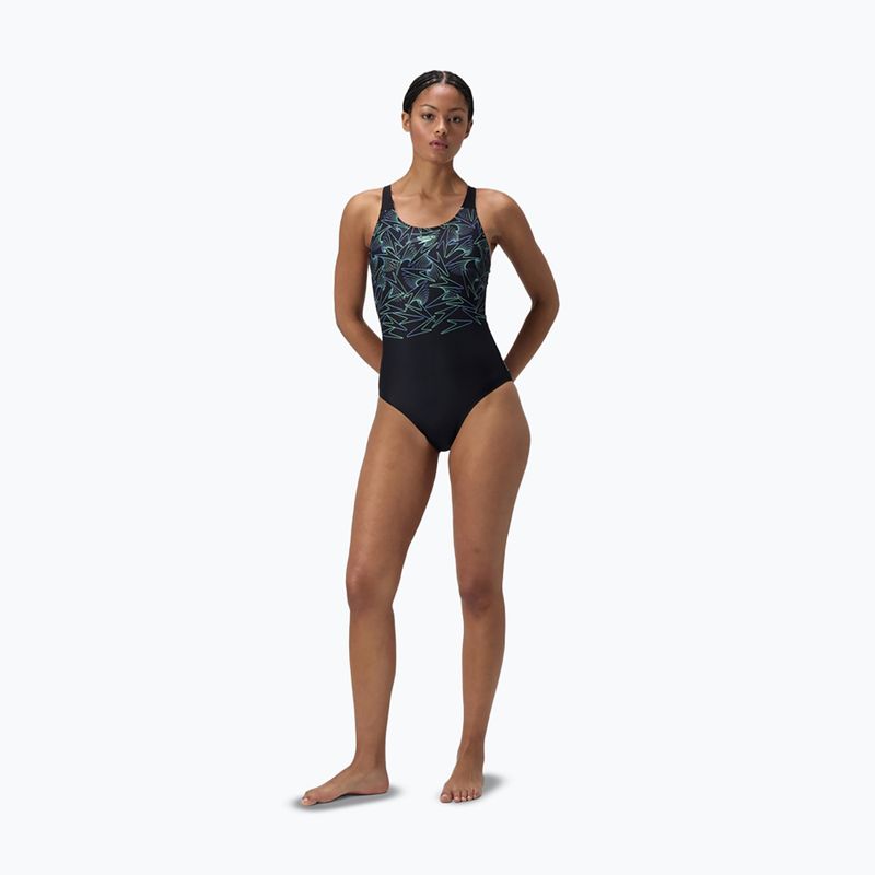 Women's one-piece swimsuit Speedo HyperBoom Placement Muscleback alfalfa green 2