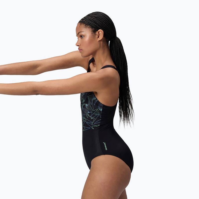 Women's one-piece swimsuit Speedo HyperBoom Placement Muscleback alfalfa green 4