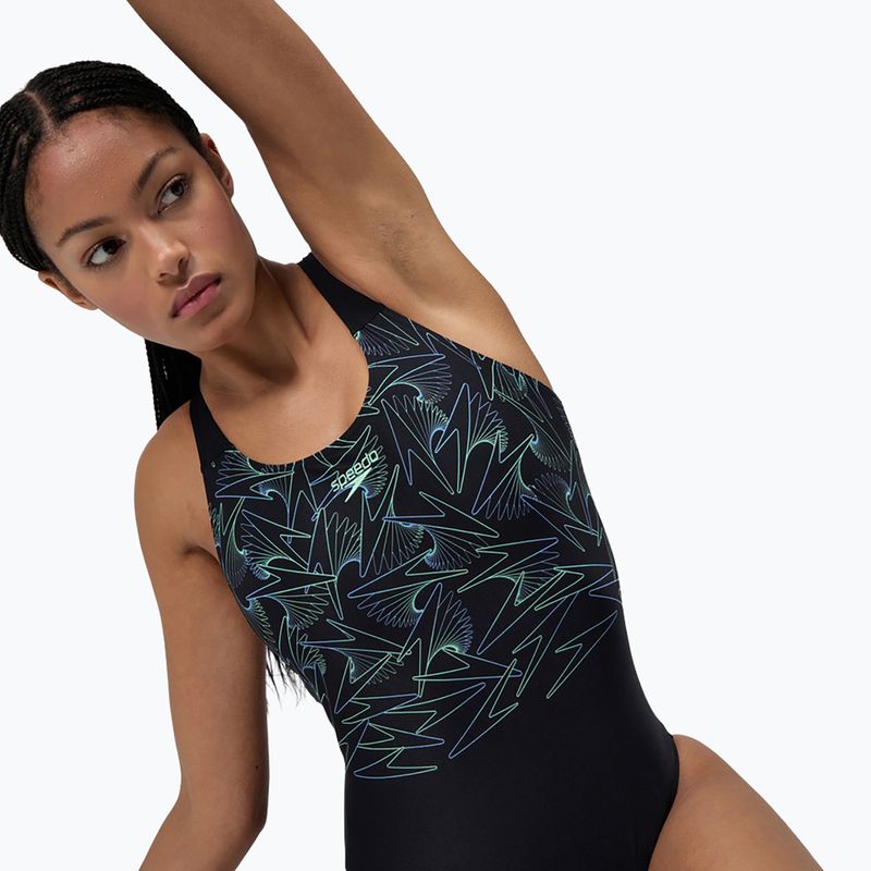 Women's one-piece swimsuit Speedo HyperBoom Placement Muscleback alfalfa green 5