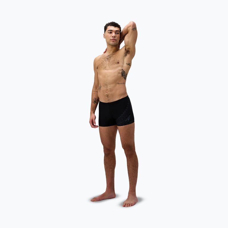 Men's swim boxers Speedo Medley Logo Aquashort black/lead grey 2