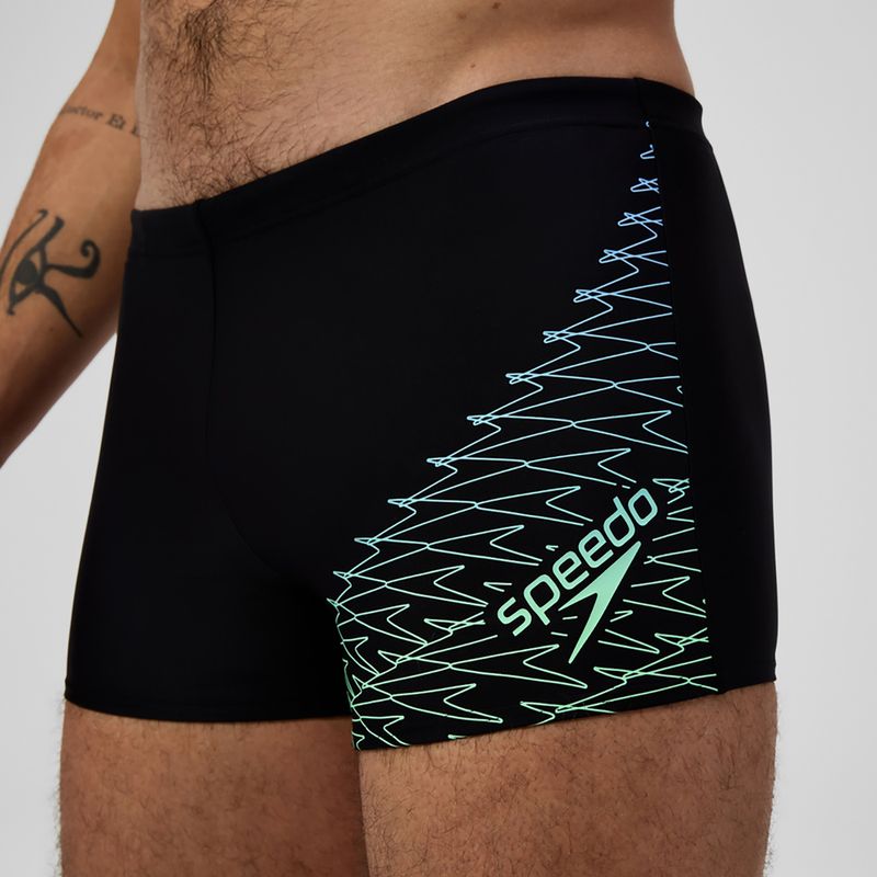 Men's swim boxers Speedo Medley Logo Aquashort black/alfalfa green 5