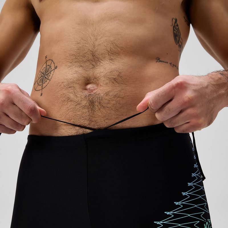 Men's swim boxers Speedo Medley Logo Aquashort black/alfalfa green 6