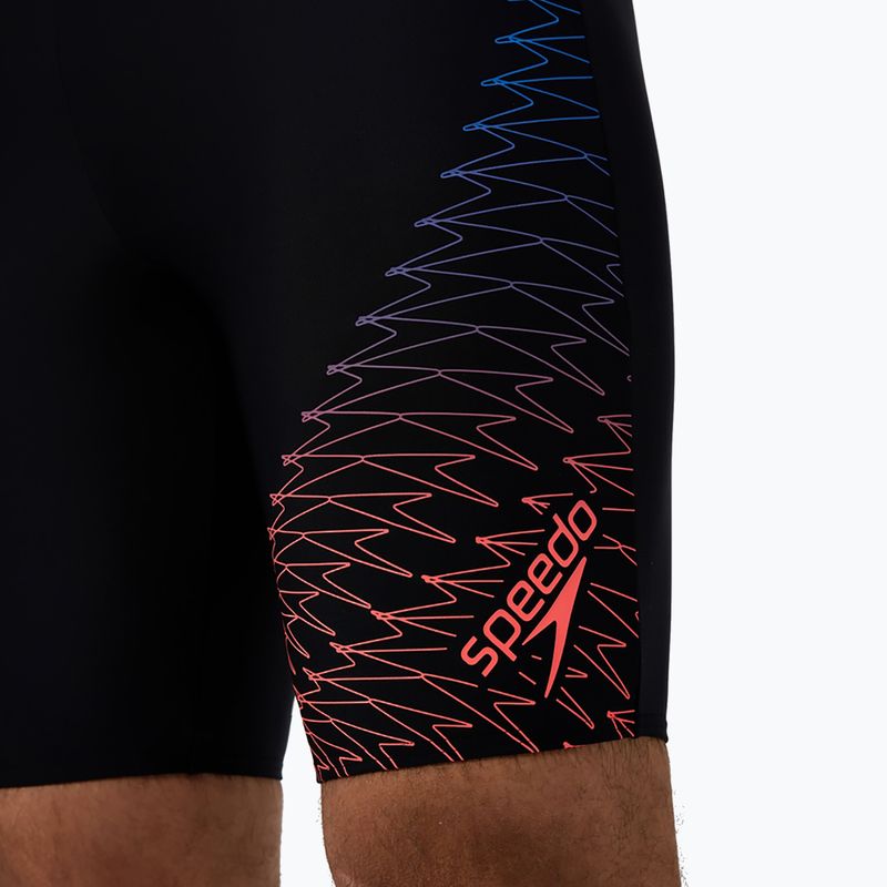 Men's swim jammers Speedo Medley Logo Jammer black/neon corall 6