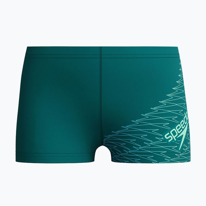 Children's swim trunks Speedo Medley Logo Aquashort deep emerald/alfalfa green