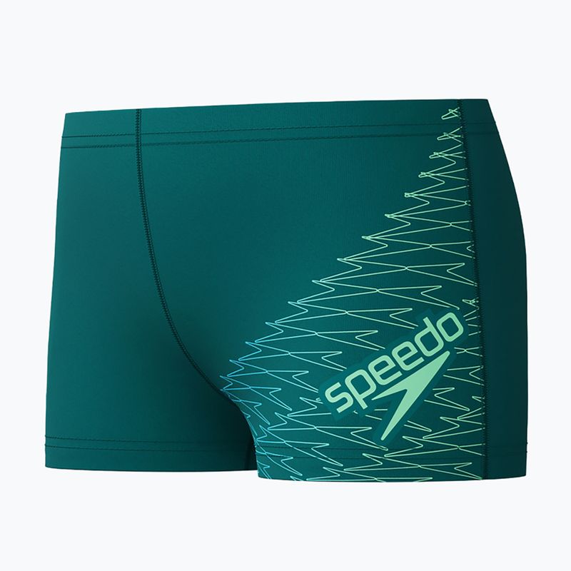 Children's swim boxers Speedo Medley Logo Aquashort deep emerald/alfalfa green 3