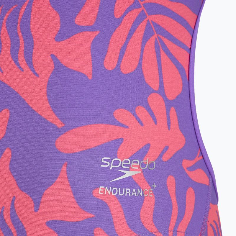 Women's one-piece swimsuit Speedo FL Printed Web Back coral cluster/indigo glow 3