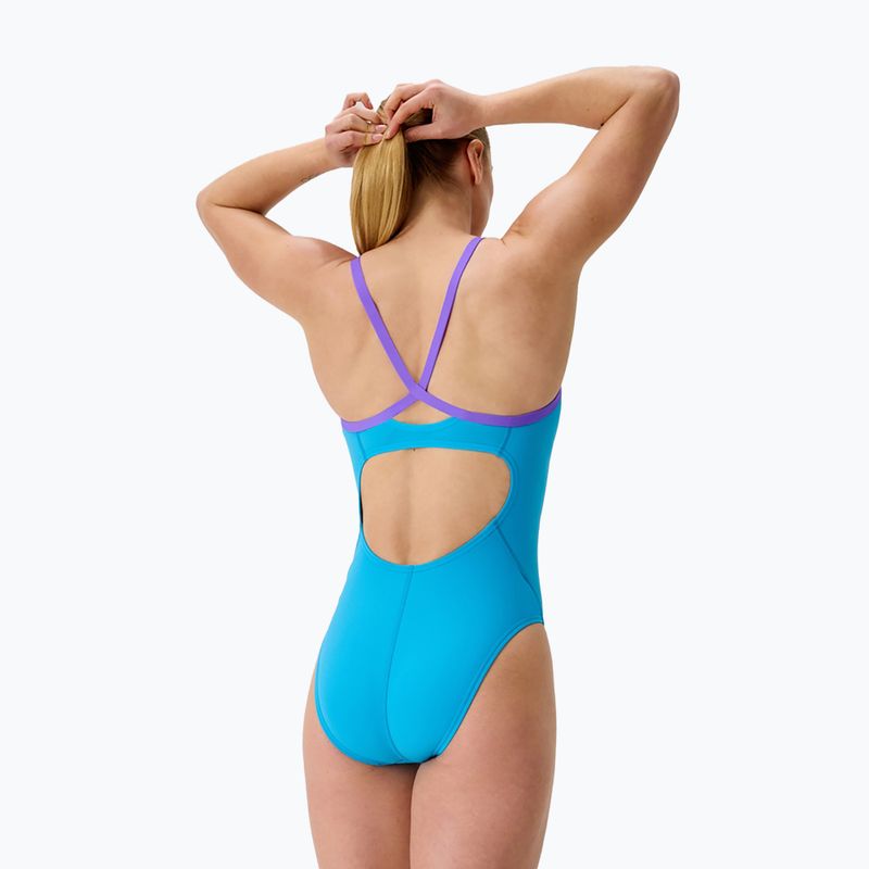 Women's one-piece swimsuit Speedo FL Solid Flyback 2.0 picton blue/indigo glow 2