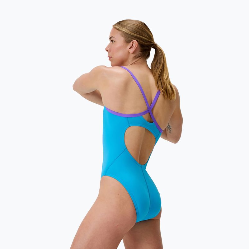 Women's one-piece swimsuit Speedo FL Solid Flyback 2.0 picton blue/indigo glow 3