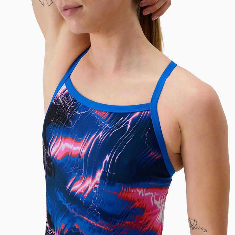 Women's one-piece swimsuit Speedo FL Printed Turnback electro static/lagoon blue 4