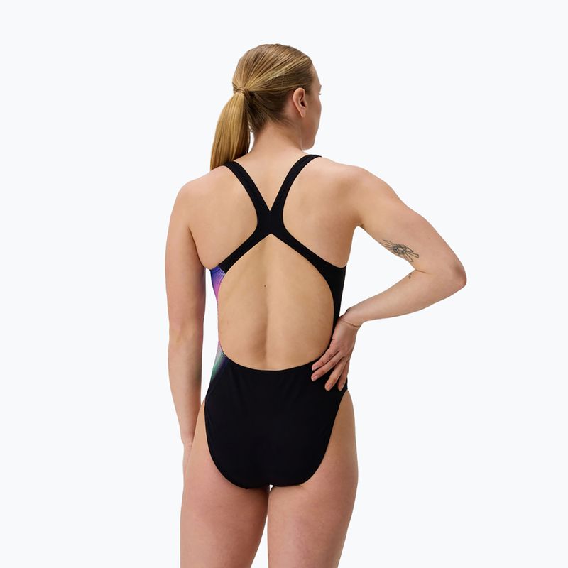 One-piece swimsuit Speedo Placement Printed Powerback blurry glass/black 2