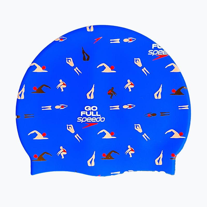 Swim cap Speedo Printed Silicone speedo blue go full speedo swimmers