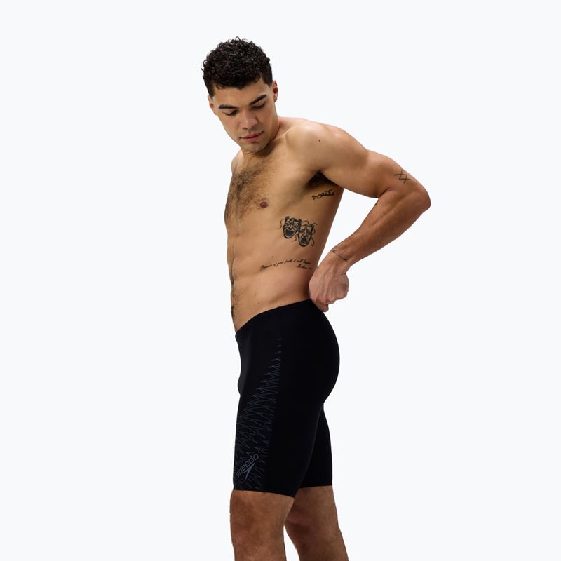 Men's swim jammers Speedo Medley Logo Jammer black/lead grey 4