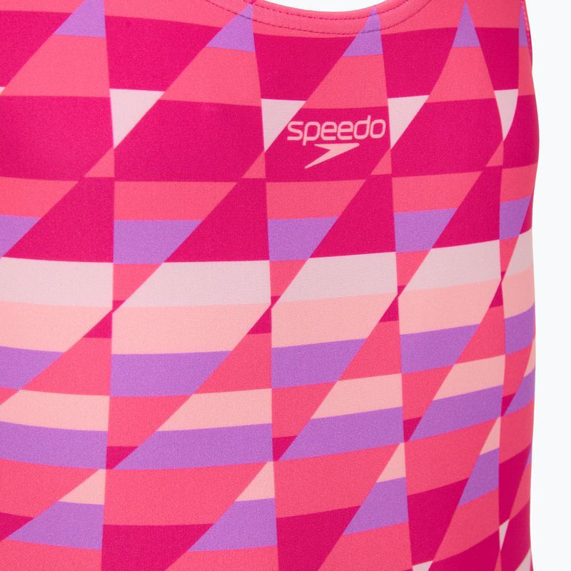 Children's one-piece swimsuit Speedo Digital Placement Splashback pink/glassy pink 3
