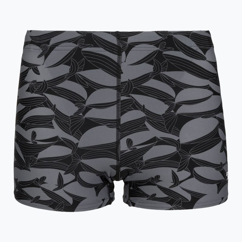 Men's swim boxer trunks Speedo Print Beachstar Square Leg Anthracite/Coin Grey 5