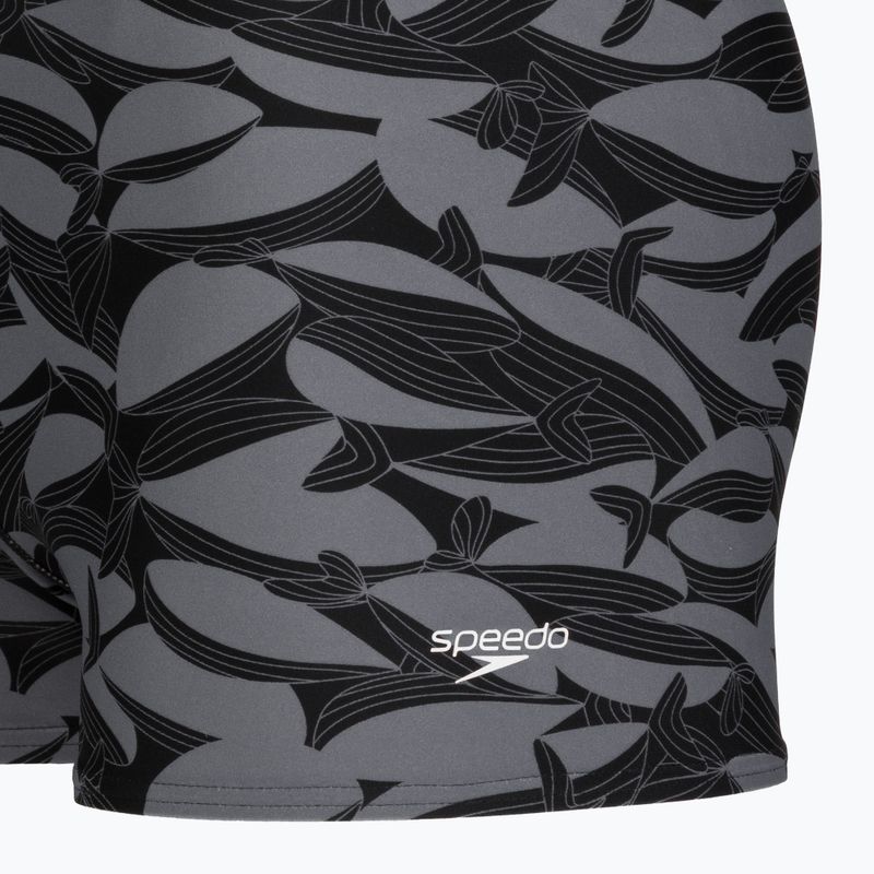 Men's swim boxer trunks Speedo Print Beachstar Square Leg Anthracite/Coin Grey 8