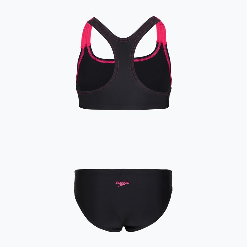 Children's two-piece swimsuit Speedo Medley Logo Racerback 2pc anthracite/pink 2