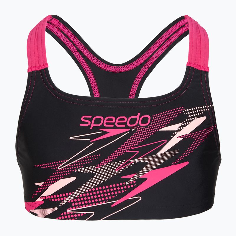Children's two-piece swimsuit Speedo Medley Logo Racerback 2pc anthracite/pink 3