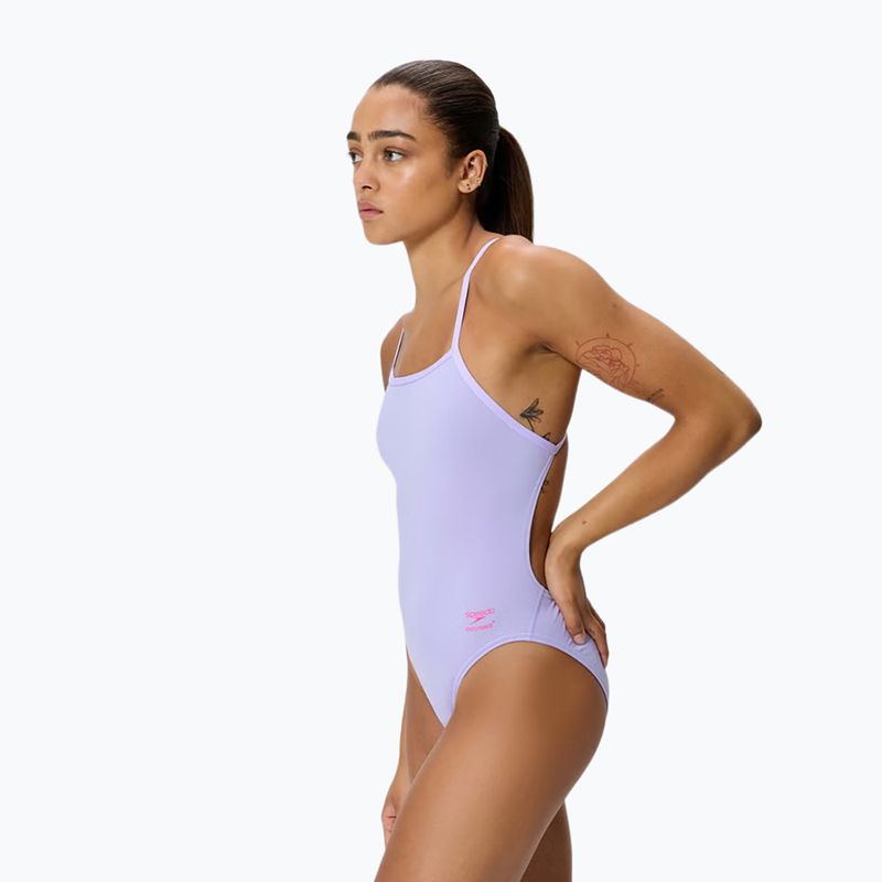 Women's one-piece swimsuit Speedo FL Solid V-Back 2.0 bright lavender 3