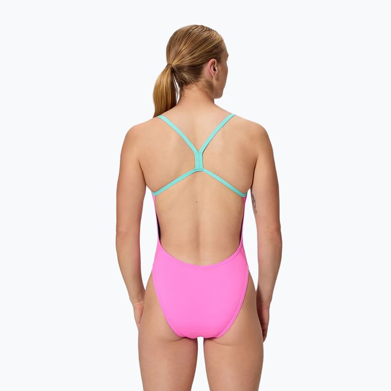 Women's one-piece swimsuit Speedo FL Solid V-Back 2.0 neon flamingo 2