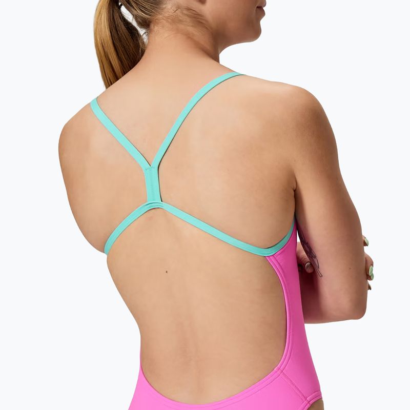 Women's one-piece swimsuit Speedo FL Solid V-Back 2.0 neon flamingo 4