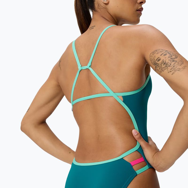 Women's one-piece swimsuit Speedo Solid Tri peacock 4