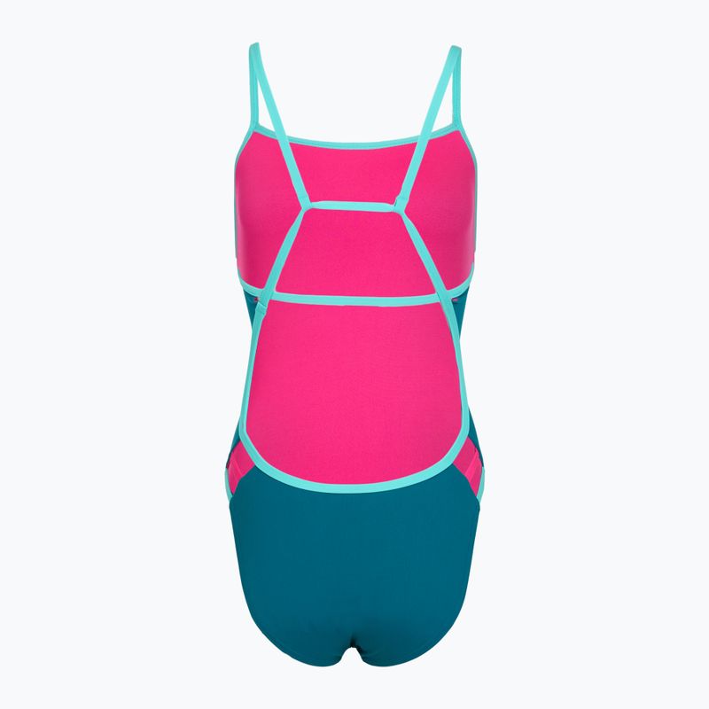 Women's one-piece swimsuit Speedo Solid Tri peacock 2