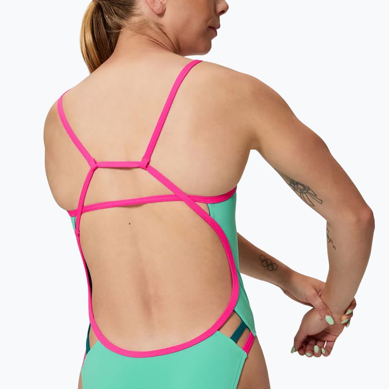 Women's one-piece swimsuit Speedo Solid Tri aqua breeze 4