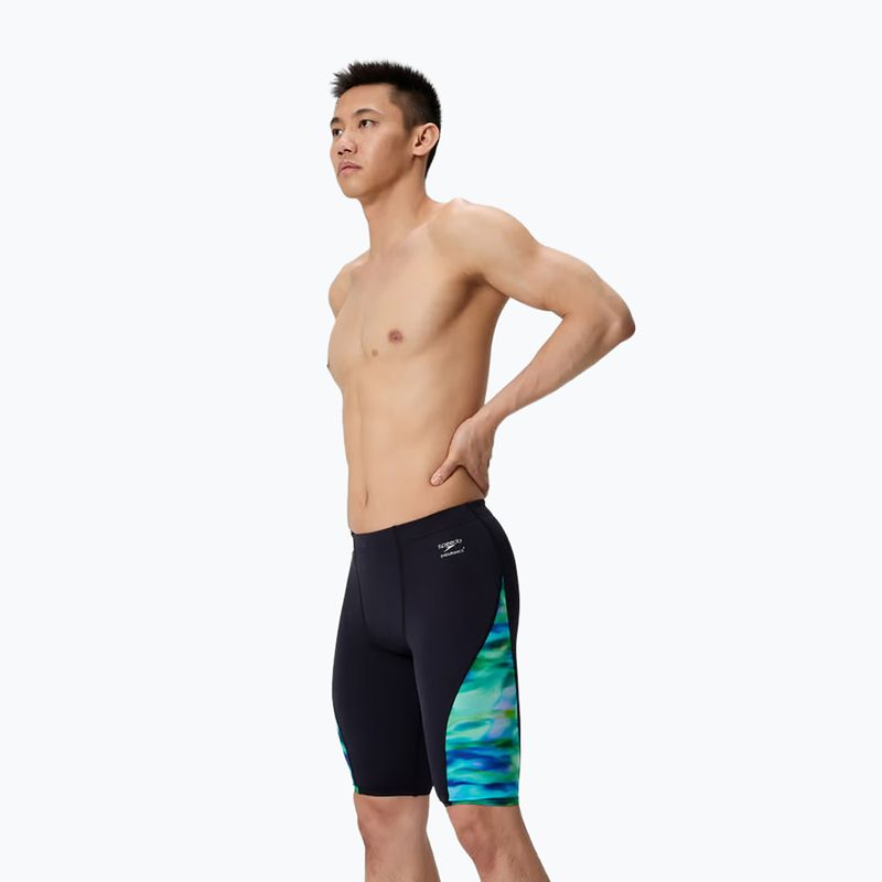 Men's swim jammers Speedo Printed Side Spliced sunset grove/black 3