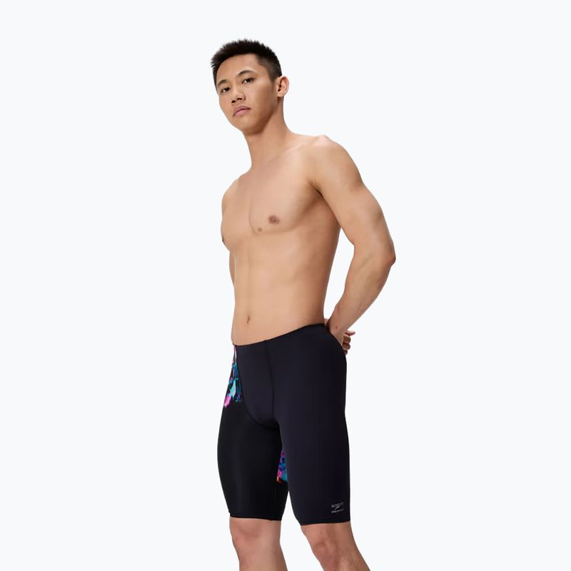 Men's swim jammers Speedo Placement Aquashort glitchy garden/black 3