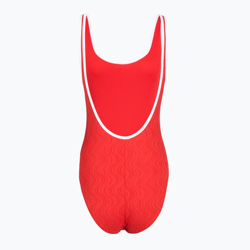 Women's one-piece swimsuit Speedo Texture Bound Scoop high risk red/bright white 2