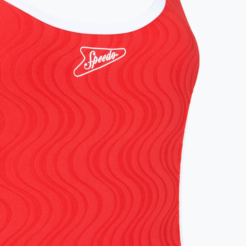 Women's one-piece swimsuit Speedo Texture Bound Scoop high risk red/bright white 3