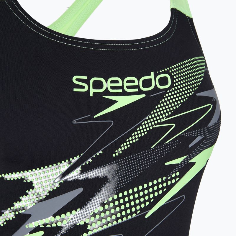 Ladies' one-piece swimsuit Speedo Medley Logo Medalist anthracite/clover 3