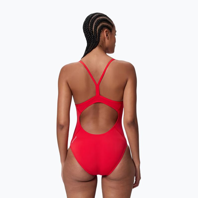 Women's one-piece swimsuit Speedo Endurance+ Logo Thin Strap high risk red 2