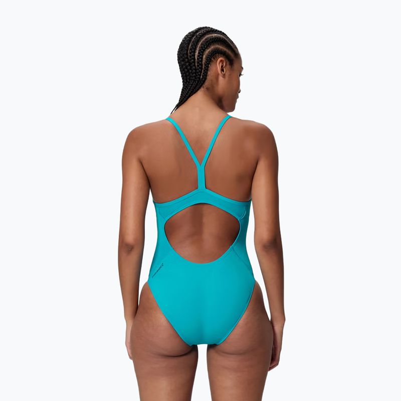 Women's one-piece swimsuit Speedo Endurance+ Logo Thin Strap mayan blue 2